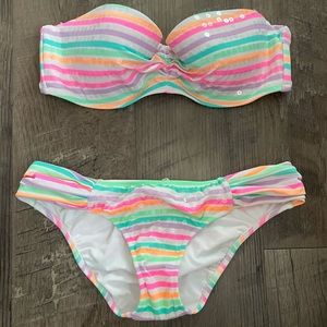 Victoria Secret Stripped Strapless Bikini
